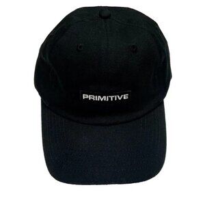 Primitive Apparel Cap Black Low Profile 6 Panel Adjustable Slide Closure Hat EUC